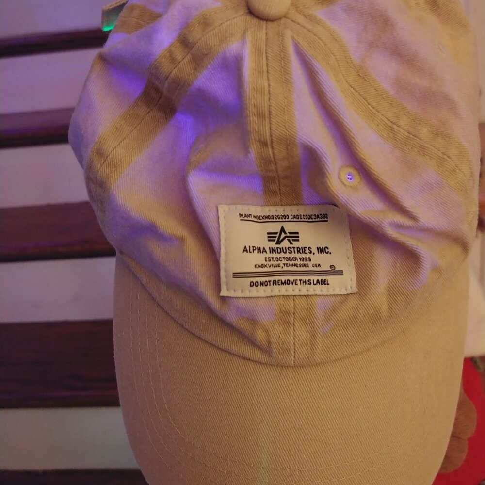 Alpha Industries, Inc unisex baseball hat- light tan color